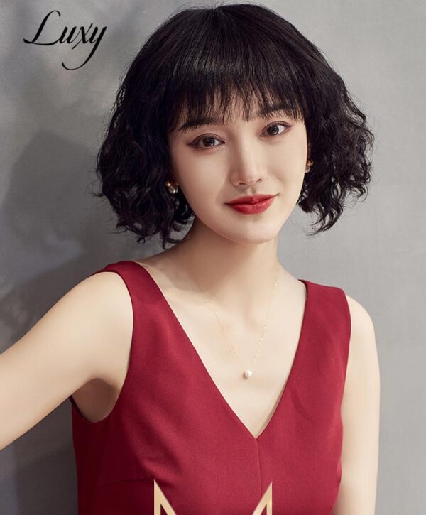 Tóc giả xoăn mái thưa