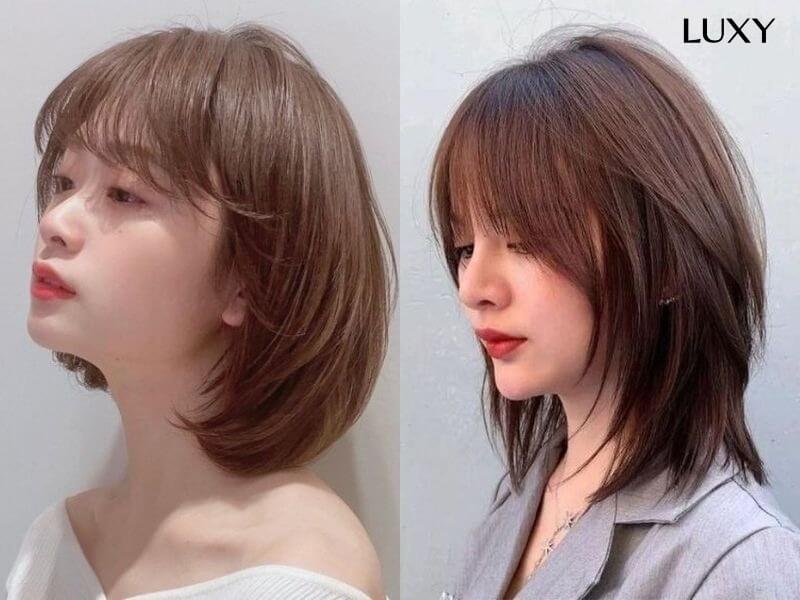 Tóc ngắn sole kiểu Nhật cho khuôn mặt dài và gầy
