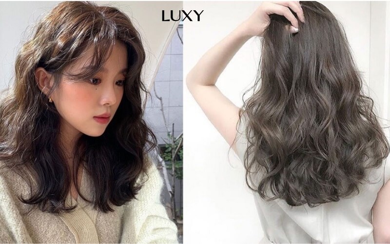 Tóc xoăn sóng lơi mái dài cho khuôn mặt dài và gầy