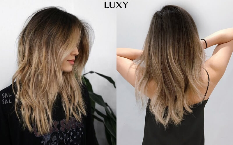 Tóc màu nâu hạt dẻ Ombre