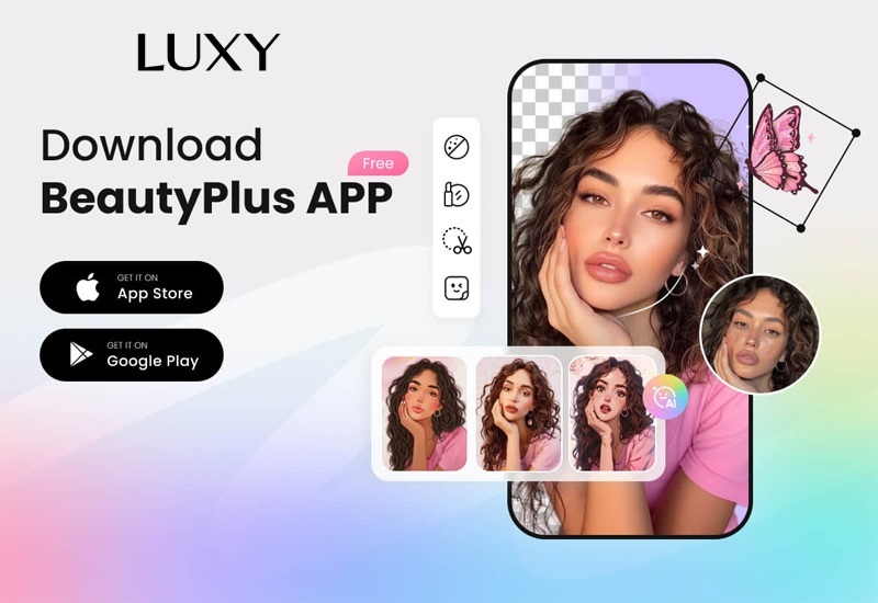 Phần mềm ghép tóc giả Beauty Plus