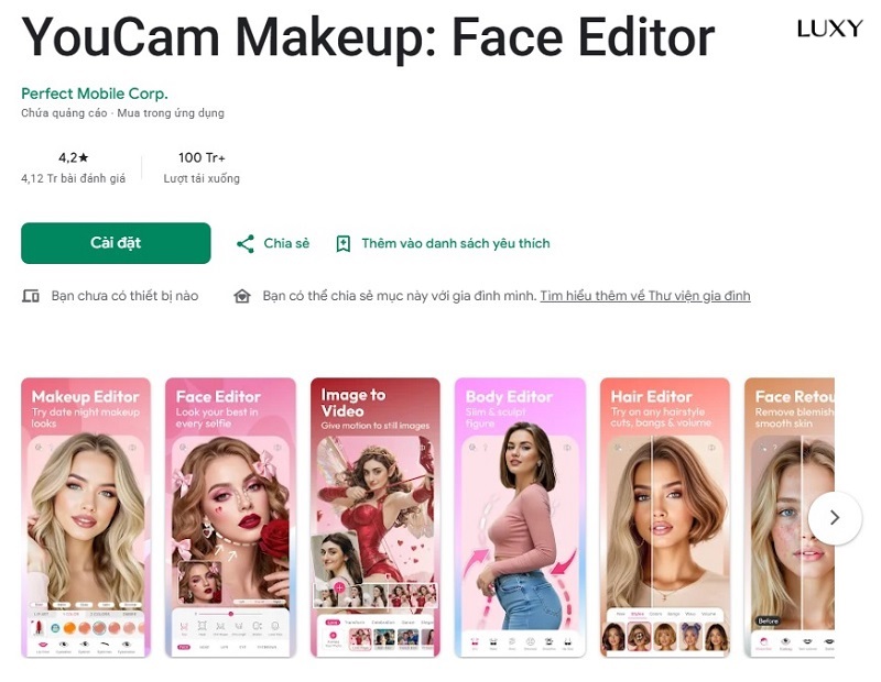 Phần mềm ghép tóc giả YouCam Makeup