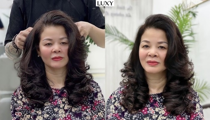 Tóc dài uốn xoăn lọn to 