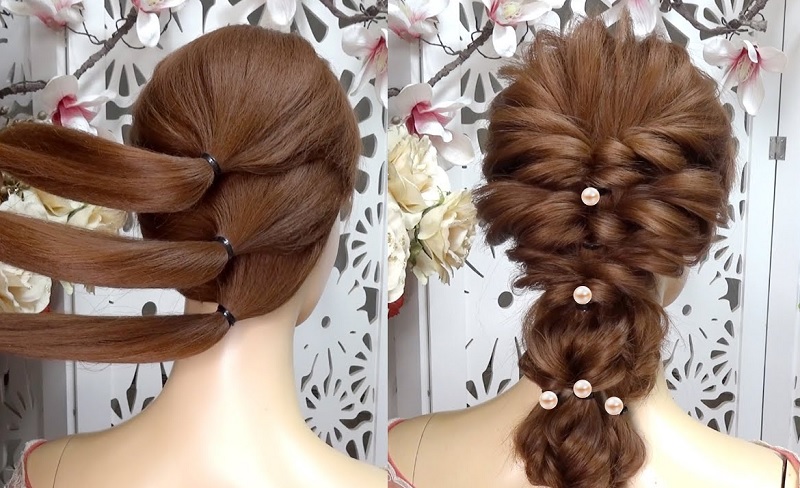 Kiểu tóc cô dâu thắt bím đôi