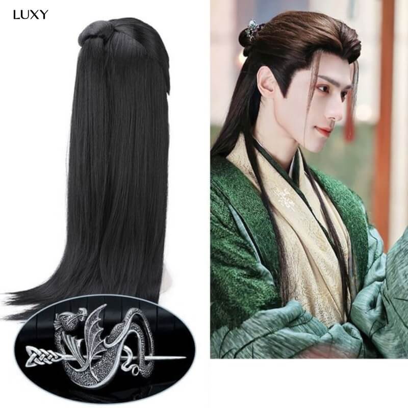 Tóc giả nam dài, có phồng mái trước