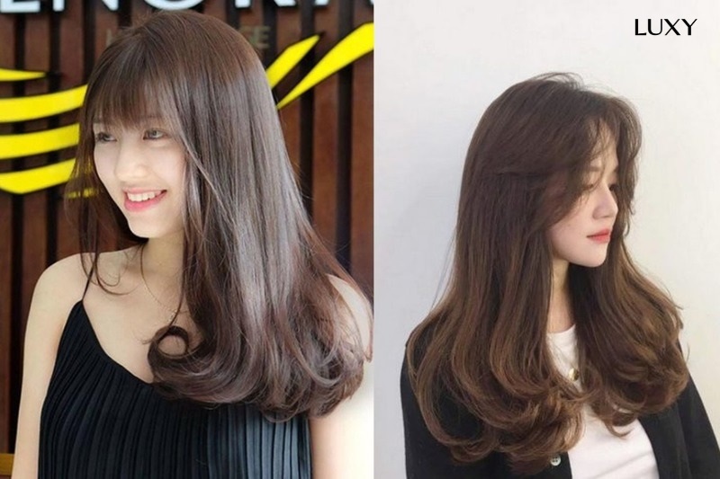 Tóc giả dài ngang lưng uốn đuôi cụp nhẹ