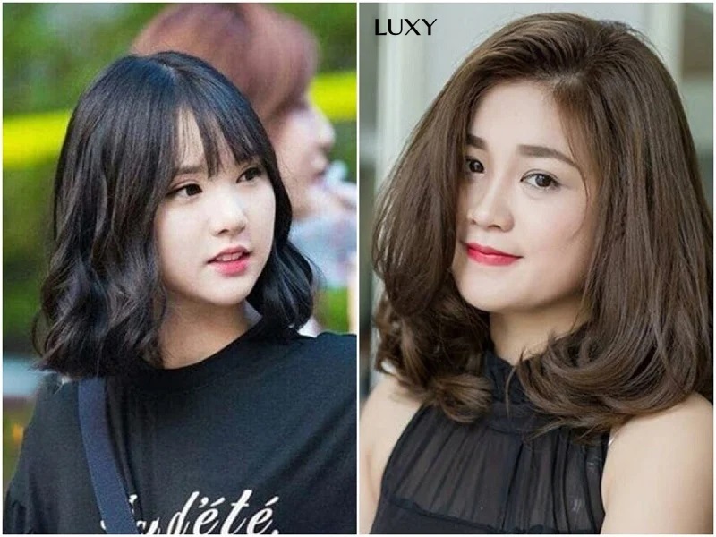 Tóc giả uốn đuôi mái thưa ngang vai
