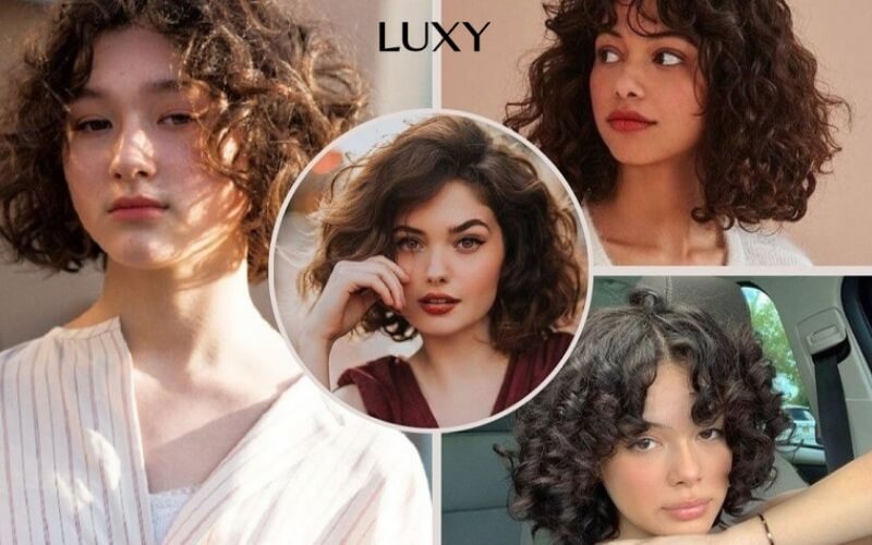 Tóc ép cụp nữ phong cách dập xù