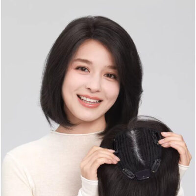 Tóc gải mái phủ hói bạc LUXY size 13,5x12 cm móc tay mono bằng tóc thật