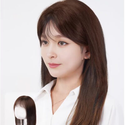 Tóc giả mái phủ hói bạc LUXY thẳng có mái siêu da đầu