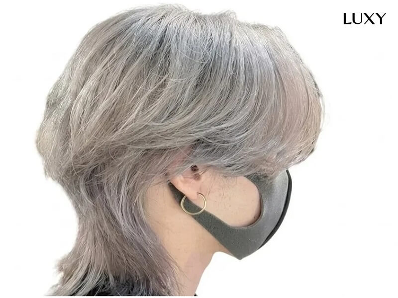 Tóc giả xám khói kiểu Pixie