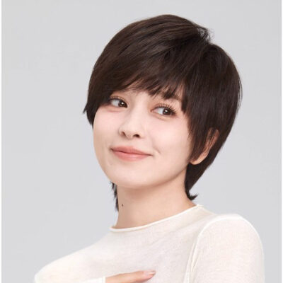 Tóc giả nữ LUXY kiểu tém dài bằng tóc thật móc tay thủ công