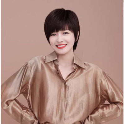 Tóc giả nữ LUXY kiểu tém thẳng dài có mái bằng tóc thật siêu da đầu