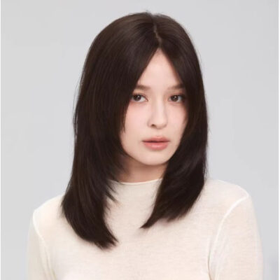 Tóc giả nữ LUXY thẳng cub layer rẽ ngôi lệc bằng tóc thật có da đầu