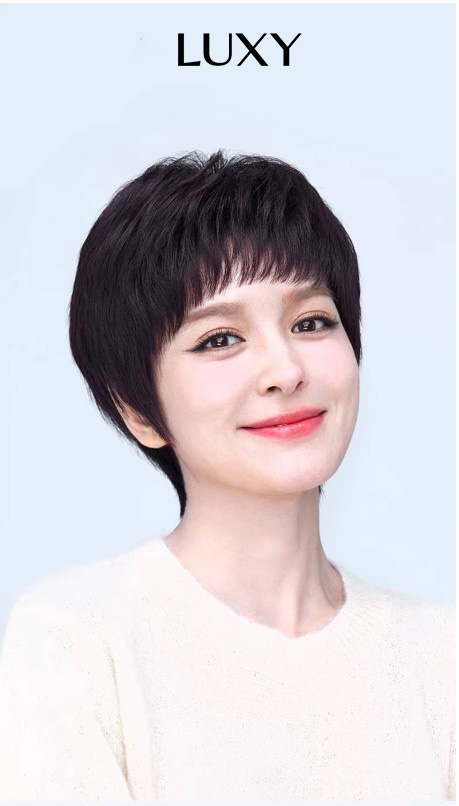 Tóc giả tém nữ LUXY móc tay da đầu mono kiểu hàn quốc trẻ trung