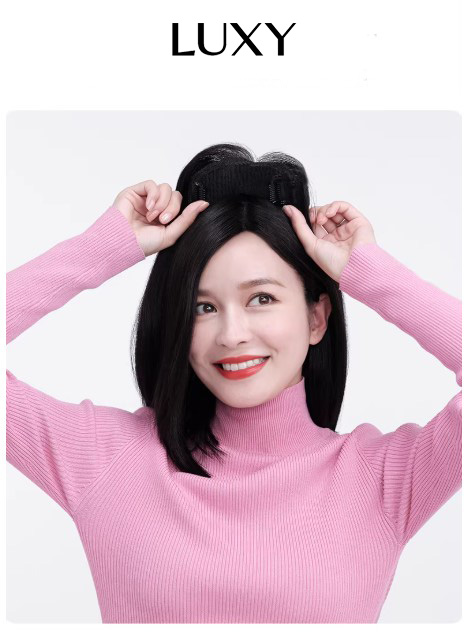 Tóc mái phủ hói bạc LUXY móc tay thủ công mono bằng tóc thật