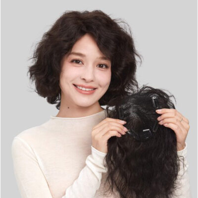 Tóc mái phủ hói LUXY móc tay mono xoăn nhẹ tự nhiên