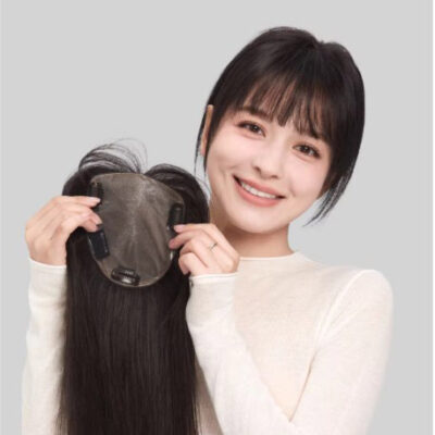 Tóc mái phủ hói bạc LUXY bản rộng phủ cả đầu bằng tóc thật siêu da đầu