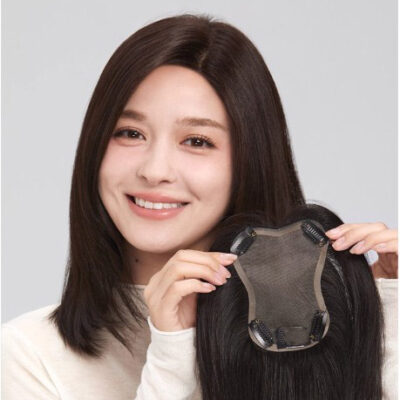 Tóc mái phủ hói bạc LUXY size vừa móc tay mono bằng tóc thật