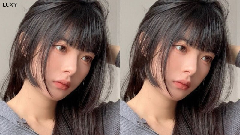 Tóc ngang vai duỗi thẳng Hime Nhật Bản