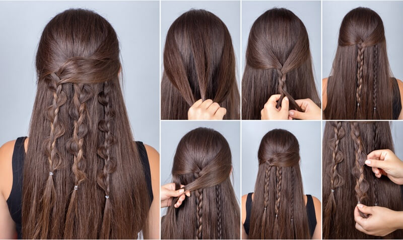 Cách tết tóc thác nước đẹp với 3 ngọn nước